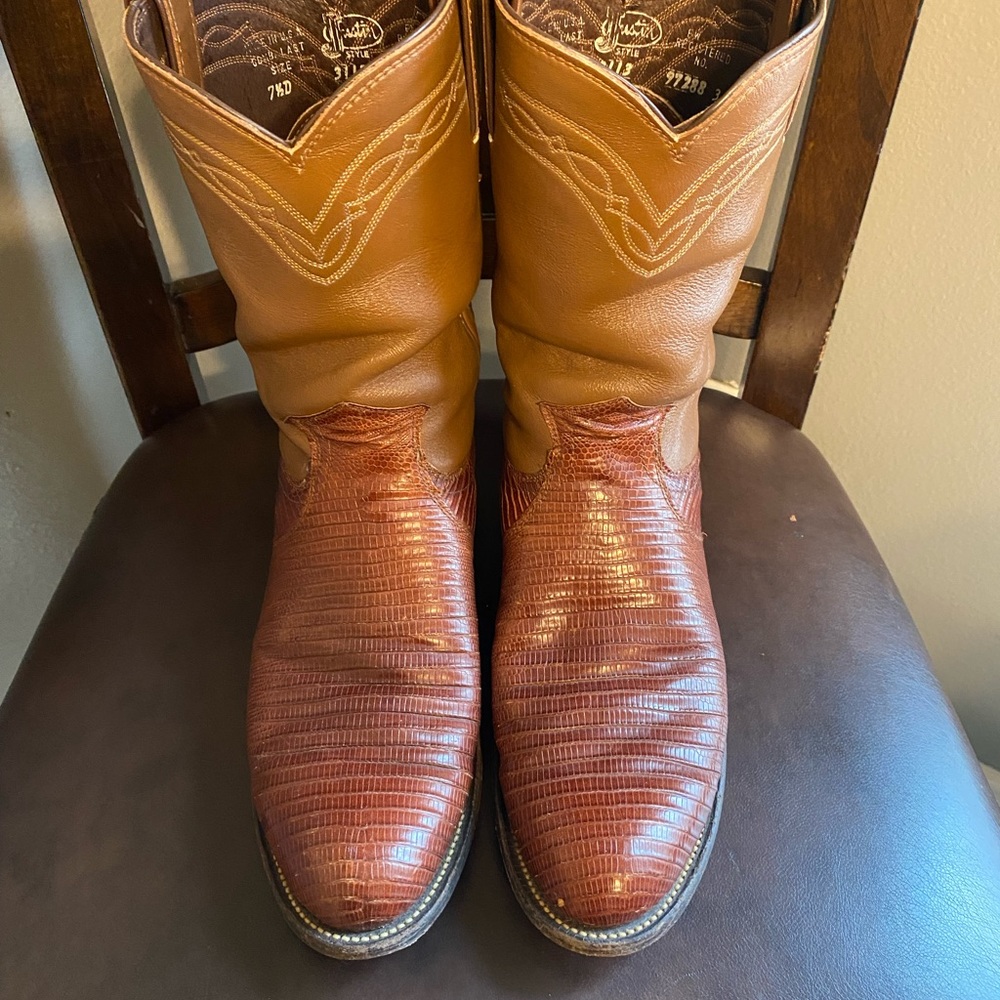 Justin Lizard Ropers 7 1/2 D